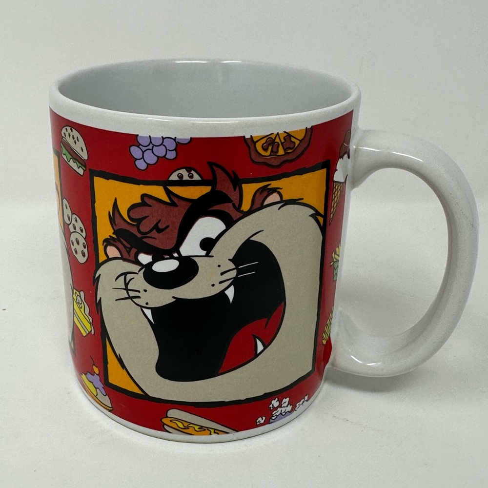 Vintage Looney Tunes Tazmanian Devil Coffee Cup Mug 1993 Warner Bros Sakura J9